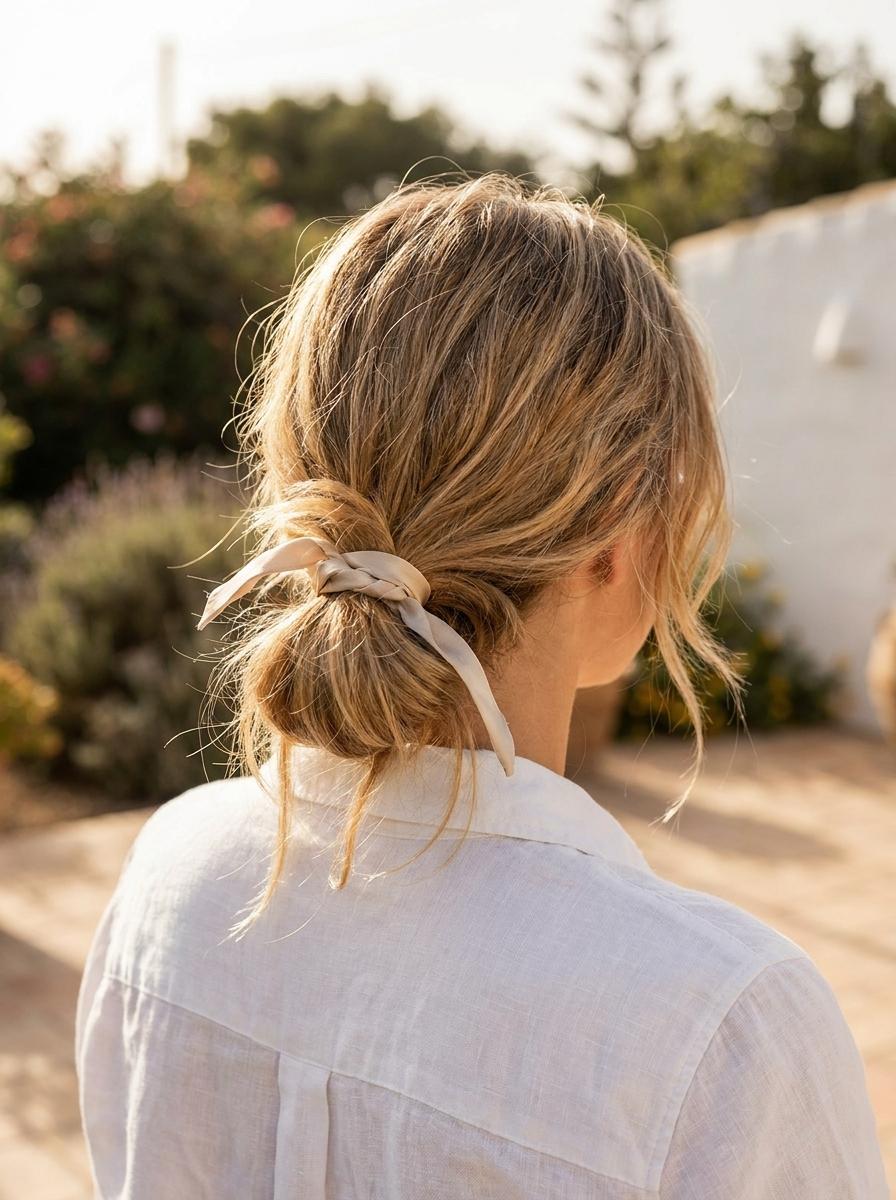 Lockerer Low Bun für heiße Tage - Sommerfrisur für lange Haare